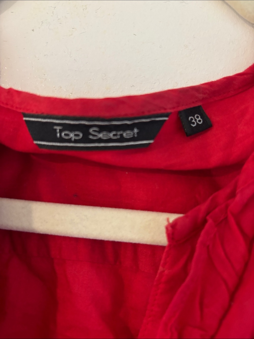 Ted Baker Red Ruffle-Trim Button Front Blouse - Picture 2 of 3
